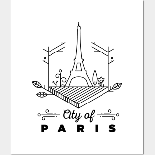 Paris City Monogram Posters and Art